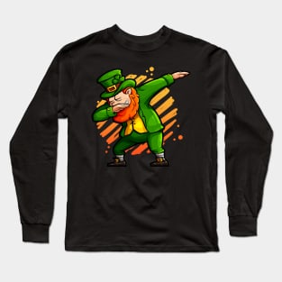 Dabbing Leprechaun Funny Ireland St. Patricks Day Long Sleeve T-Shirt